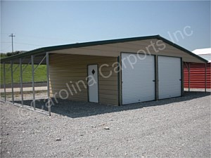 Vertical Roof Style Seneca Barn with Main Building Enclosed